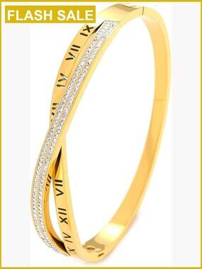 Stainless Steel Bangle Bracelet Collection with Diamond Accent Chain